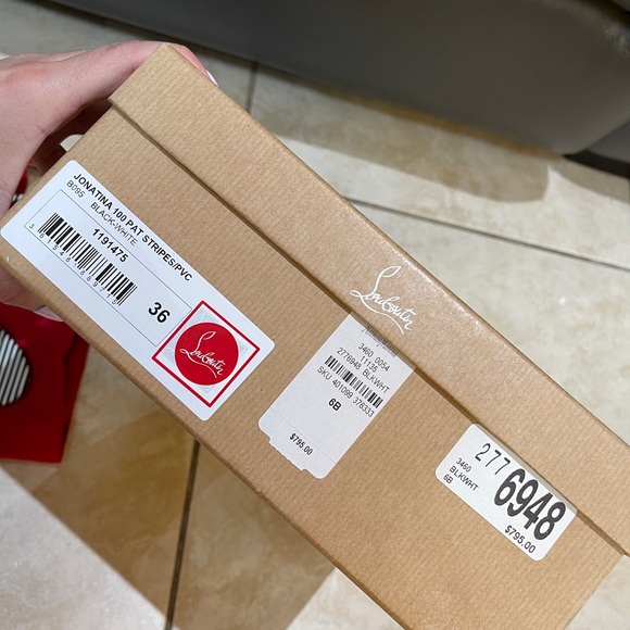 CHRISTIAN LOUBOUTIN JONATINA 100 STRIPES HEELS - Picture 9 of 9